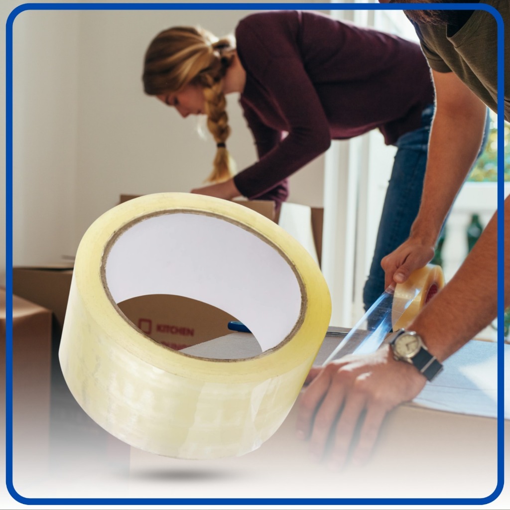 

HJK 1 DUS 72 PCS Lakban 45mm 100 Yard Bening Coklat Plakban 2 Inch 100YARD OPP Packing Tape 2" Inci
