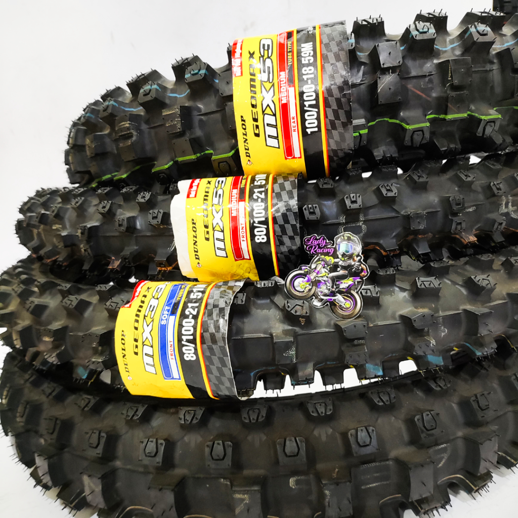 BAN LUAR GEOMAX MX53 MX33 DUNLOP 18 21 KOMPETISI KLX CRF WR KTM