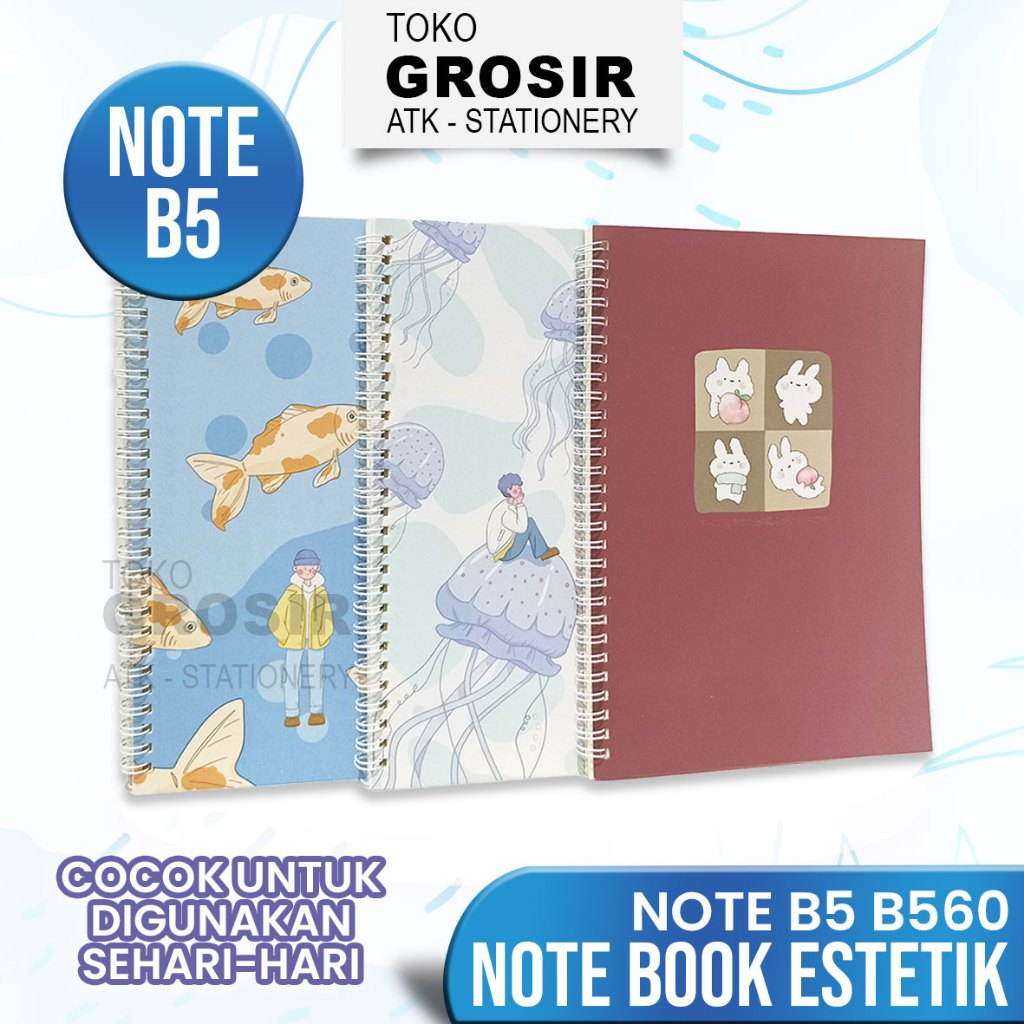 

Notebook Spiral Cover Estetik / Notebook Spiral Cover Cute ukuran B5 color (B560)