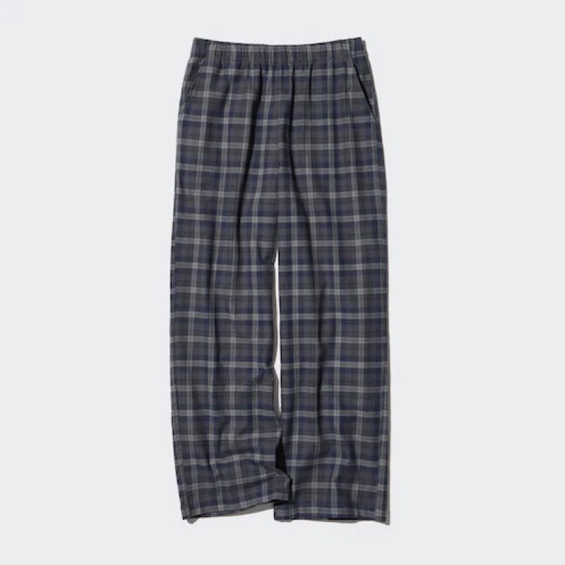 UNIQLO Women Pants Celana Panjang Flannel Kotak Wanita Flanel Gray