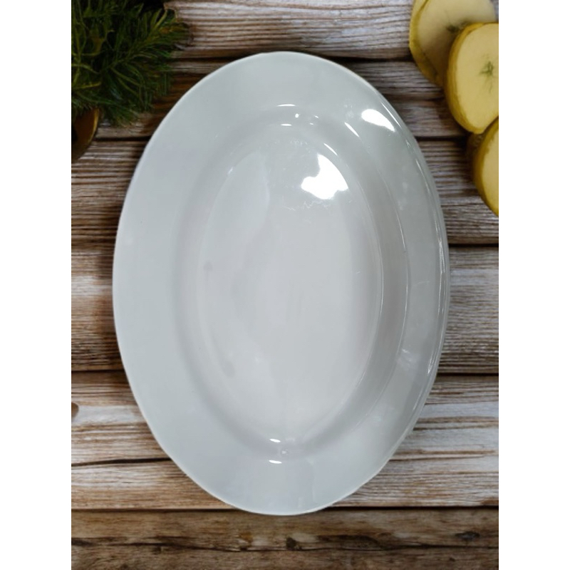 2 Piring Ikan Oval keramik 11,5” | Piring Lauk keramik | Piring saji Oval keramik