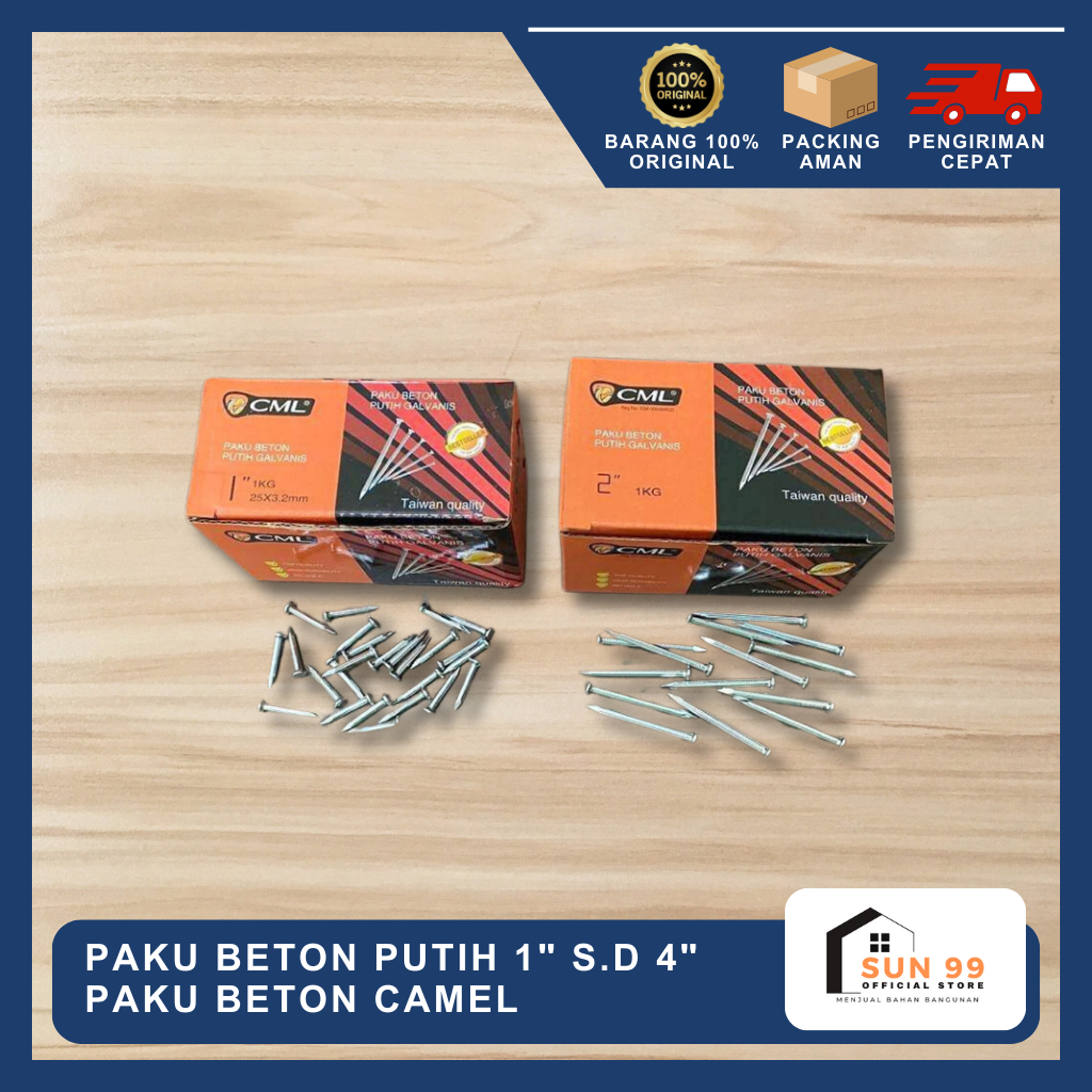 Paku Beton Putih 1" Inch s.d 4" Inch Paku Beton CAMEL
