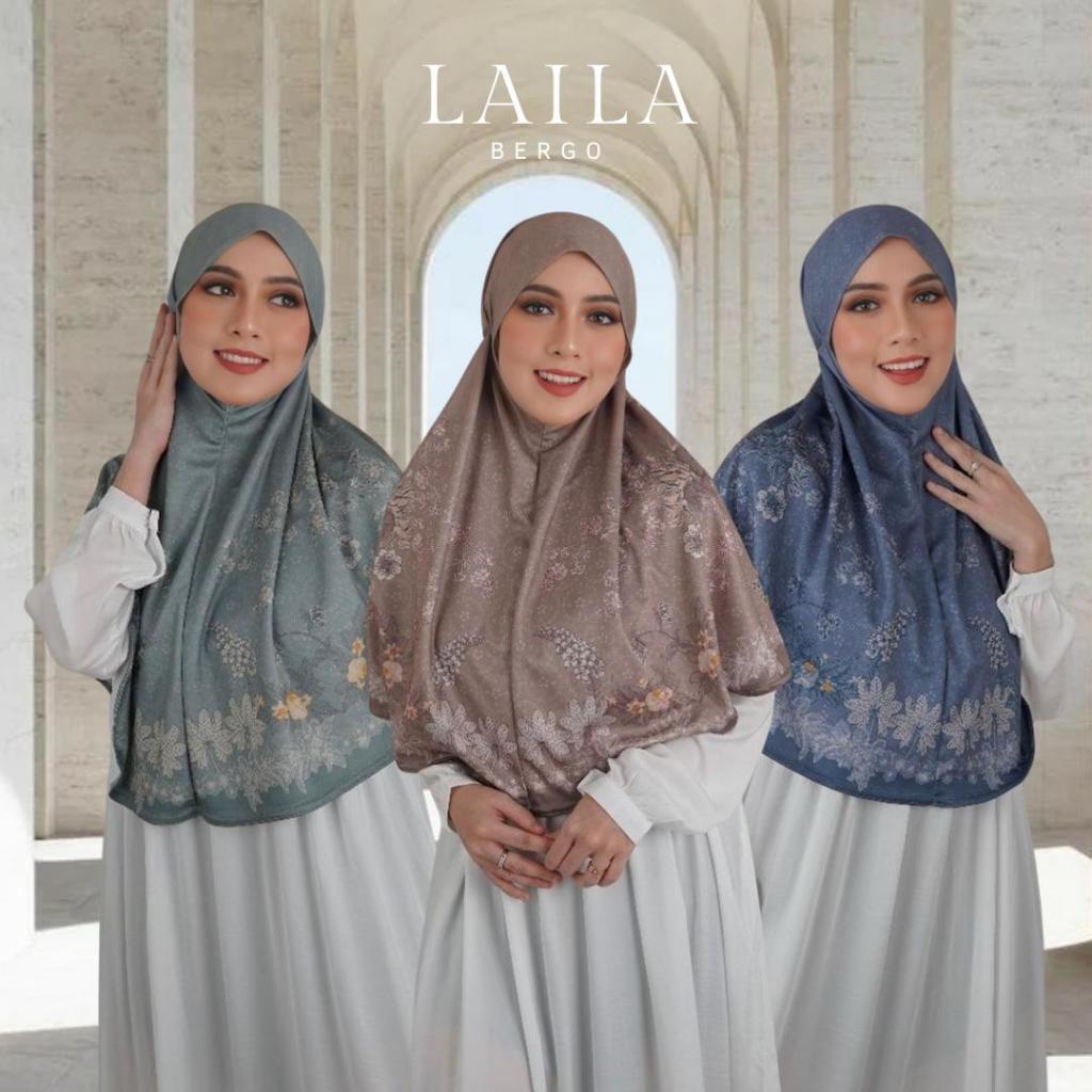BERGO LAILA SERIES | Jilbab Instant Bergo Maryam | Instant Baiti Premium Printing | Khimar Syari