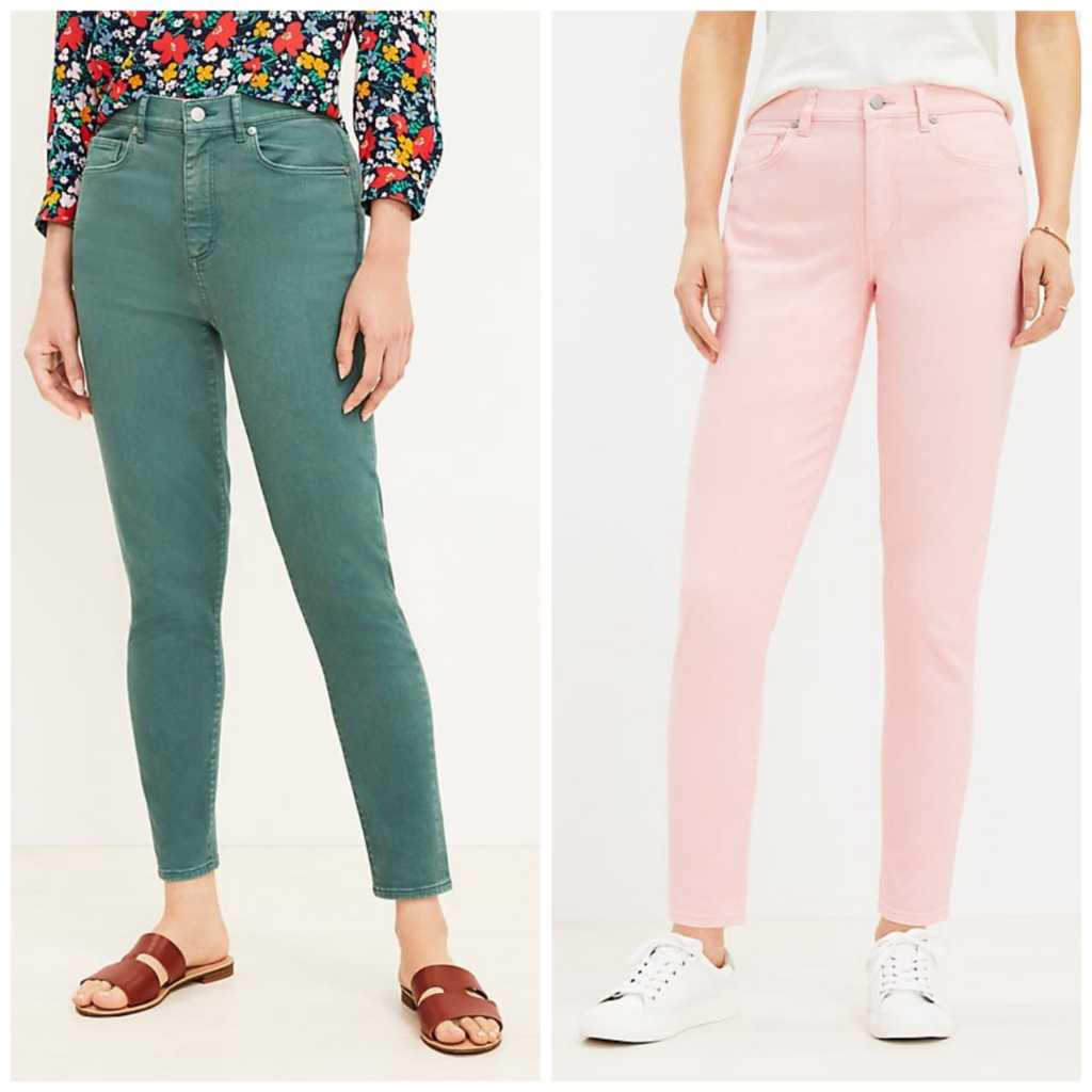 Celana Loft Curvy High Rise Skinny Jeans