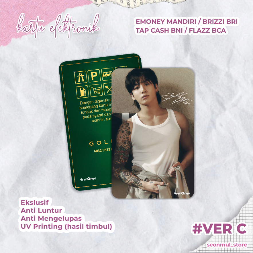 READY STOCK EMONEY JUNGKOOK BTS GOLDEN VER. C / BRIZZI FLAZZ TAPCASH TAP CASH