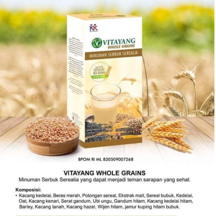 

Vitayang Whole Grains 15 Sachet Sarapan Sehat Minuman Diet Sereal Rendah Kalori Gula Lemak Low Fat