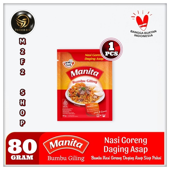 

Manita Bumbu Masak Giling Instan Rempah Asli Nasi Goreng Semua Rasa Sachet - 80 gr (Kemasan Satuan)