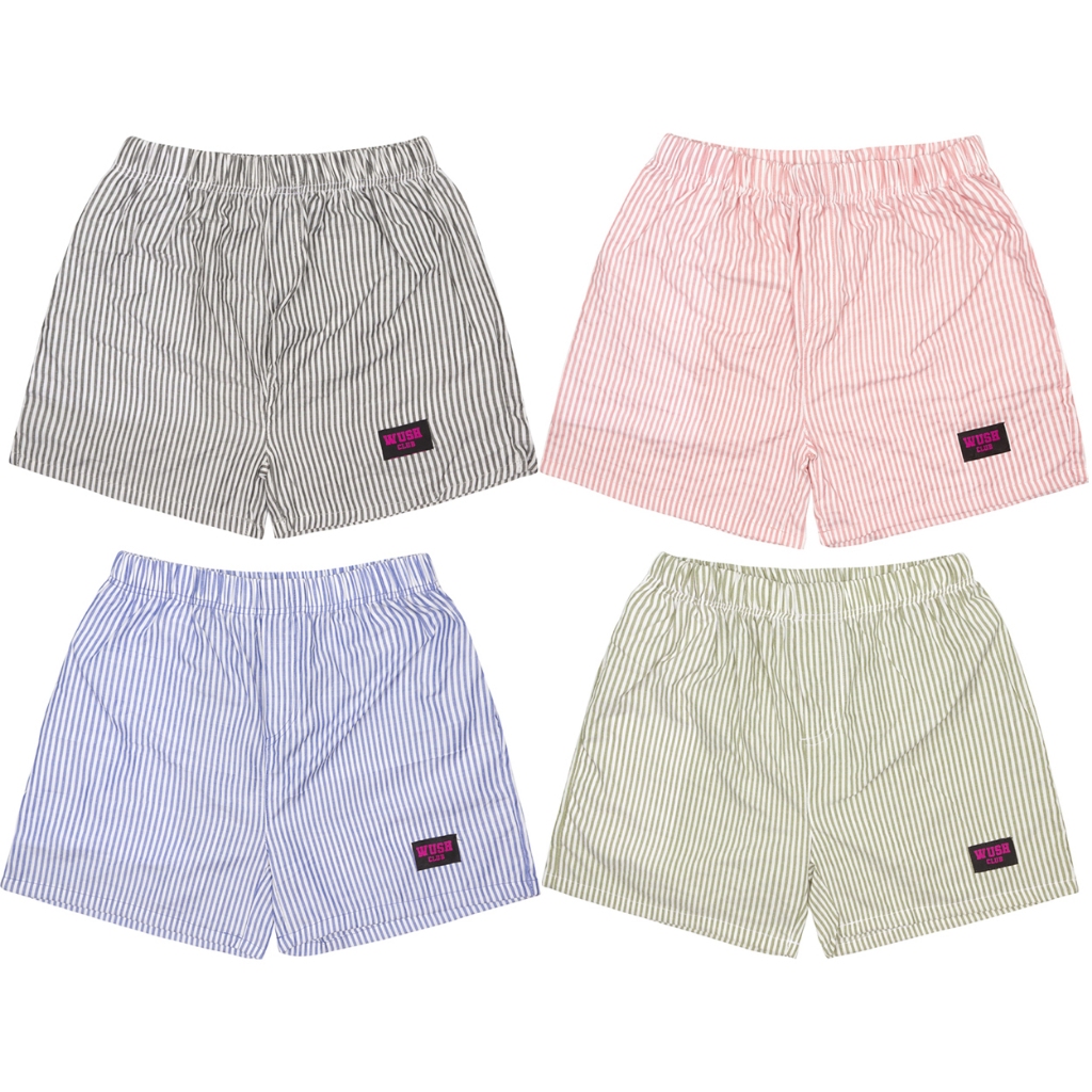 Boxer Celana Pendek Pria Wanita DIstro Kolor Motif Garis Garis