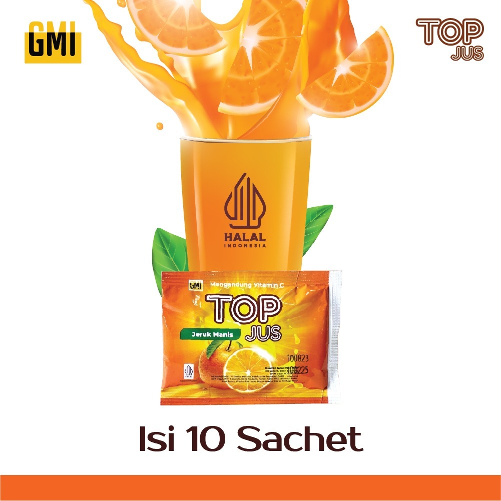 

TOPJUS 10 SACHET MINUMAN BUAH INSTANT RASA JERUK MANIS