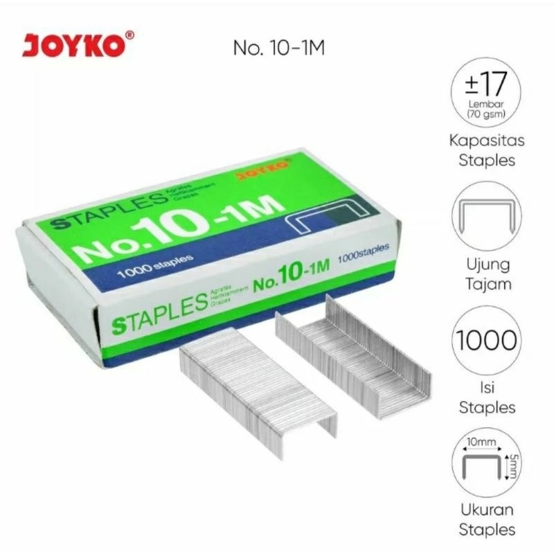 

10-1M Isi Stapler Stepler Staples Steples Jepretan Neces Joyko No. 10 - 1M Kecil (1 pak kecil)