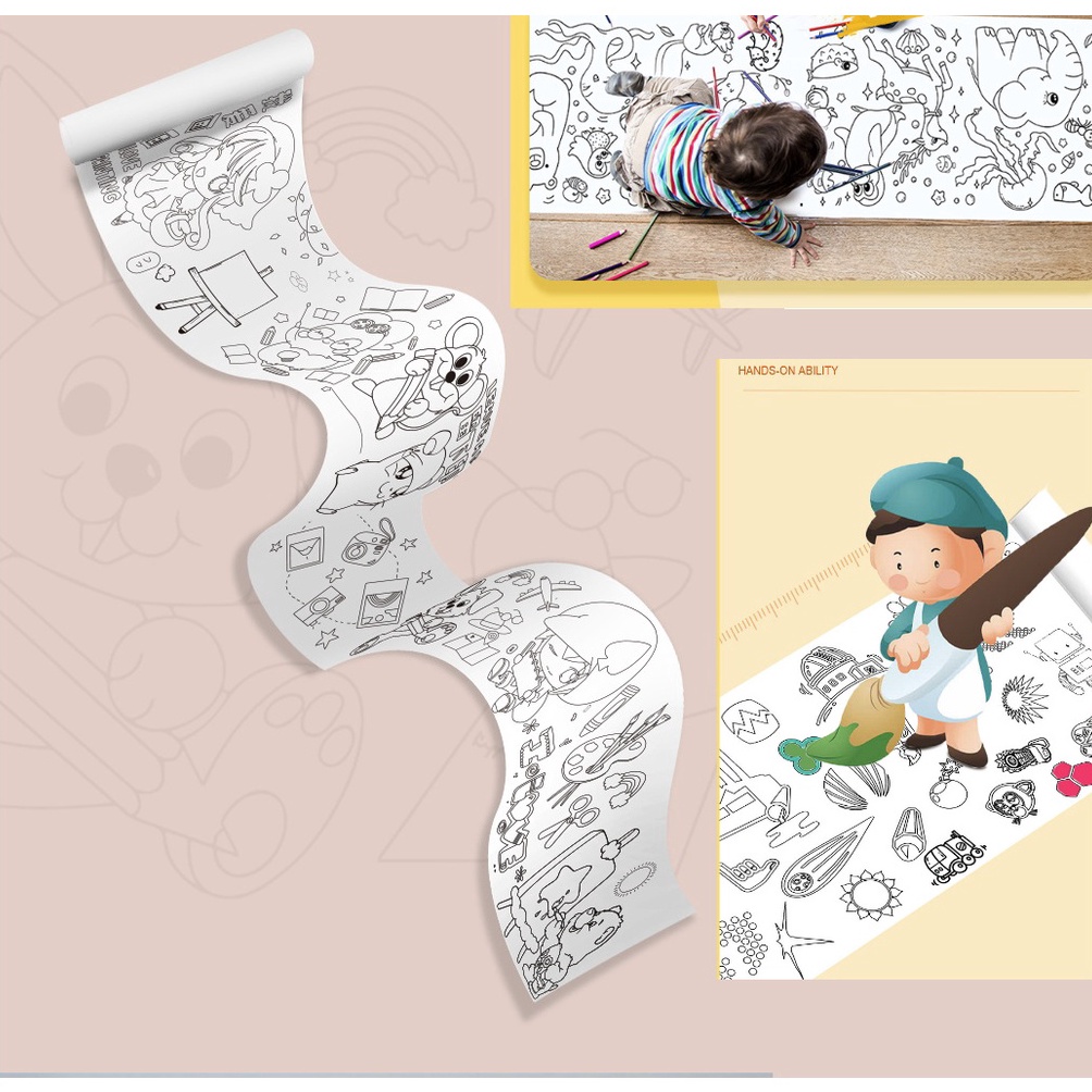 

LOGU Kertas roll mewarnai anak Stiker dinding kertas menggambar anak KODE U7K1