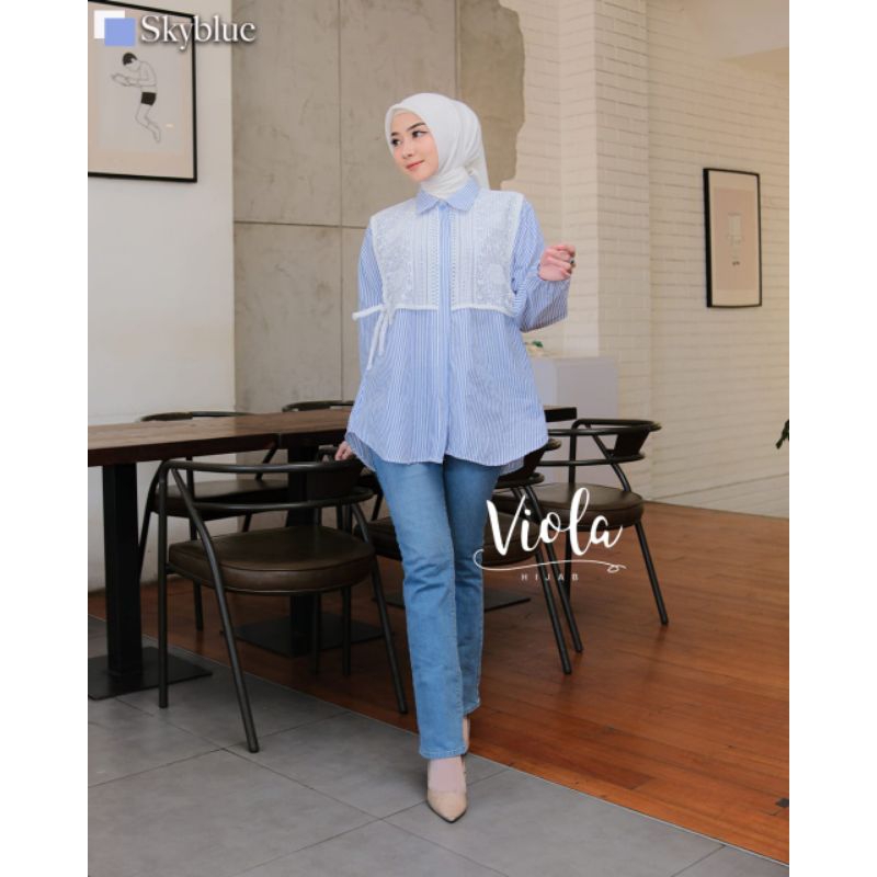 KEMEJA MALIKA ORY VIOLA HIJAB/KEMEJA CROP/KEMEJA ATASAN/KEMEJA OUTFIT