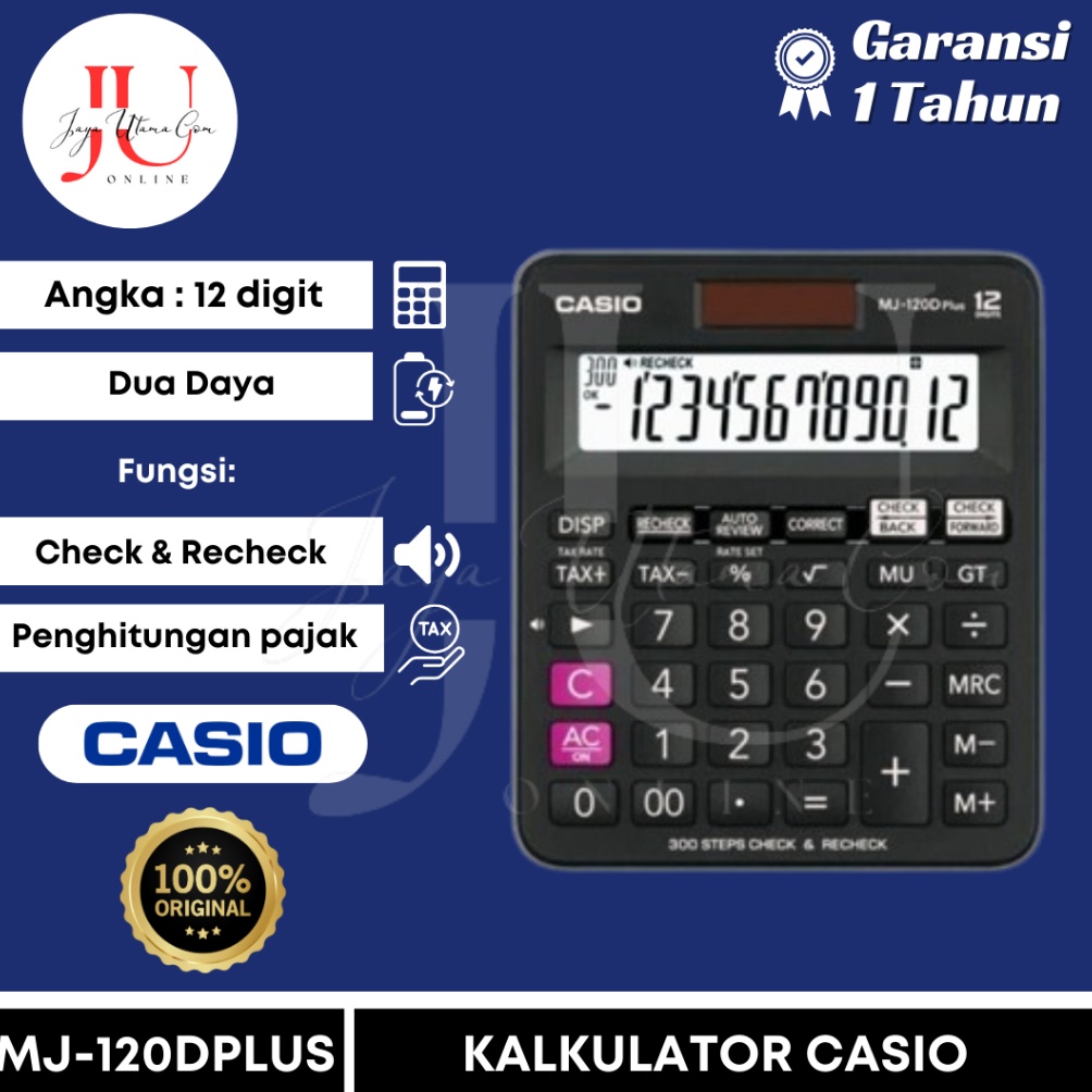 

Kalkulator Casio MJ 12D MJ 1D PLUS CHECK CORRECT KODE Z9M9