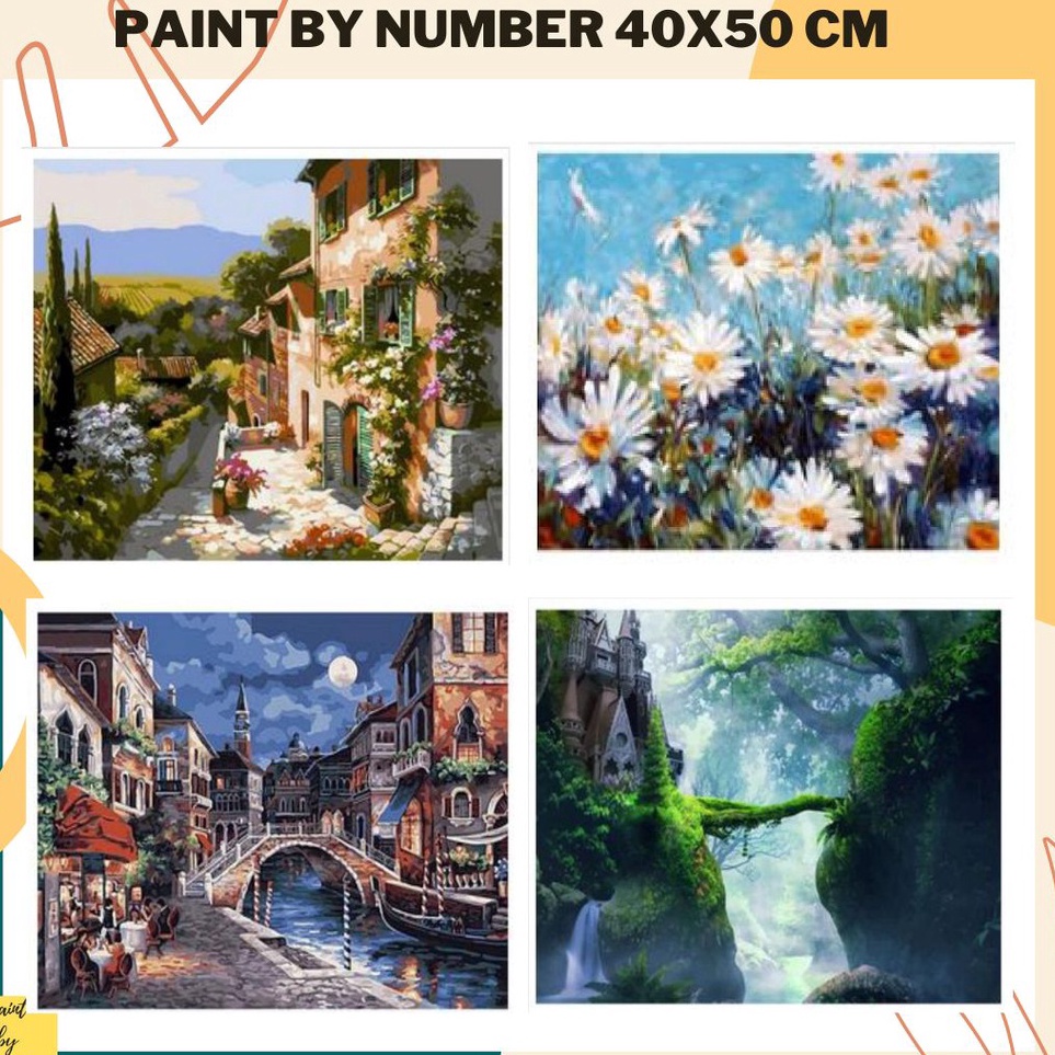 

CUCI GUDANG DIY Paint by Number Painting Kit paintbyDAS 4x5 cm Canvas without frame KODE I8S5