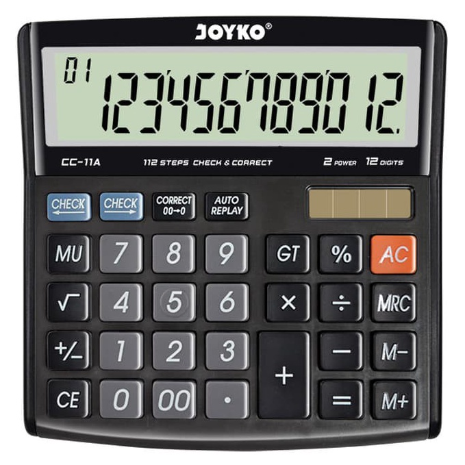 

Calculator Kalkulator Joyko CC11A 12 Digits Check Correct MURAH KODE I4A5
