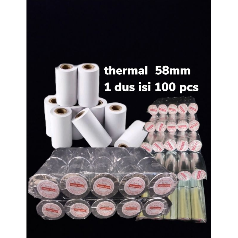 

lkjj Kertas kasir thermal Edc 57/58x30 paket 100 Pcs