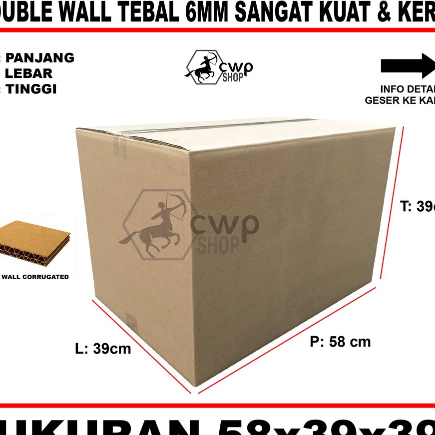 

Flash Sale Kardus Box Polos Uk 58x39x39cm DOUBLE WALL