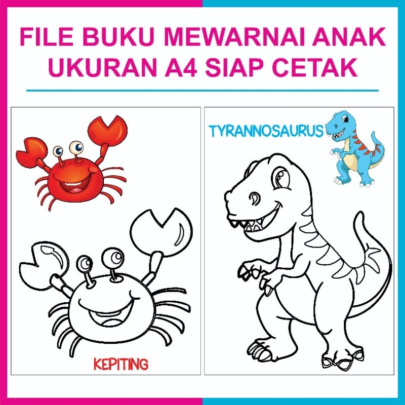 

File Coloring Book | Buku Mewarnai Anak Murah | Buku Mewarnai Hewan | Buku Mewarnai Karakter Kartun