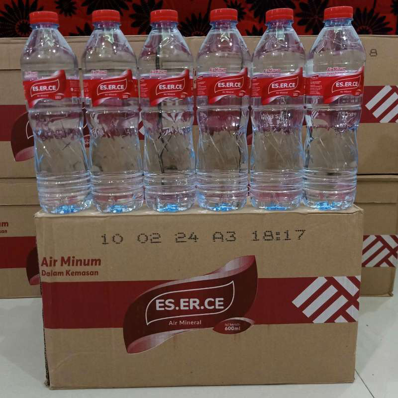 

AIR MINERAL ES.ER.CE KEMASAN 600 ml x 24 botol 1 karton dus BISA CO EXTRA BUBBLE WRAP