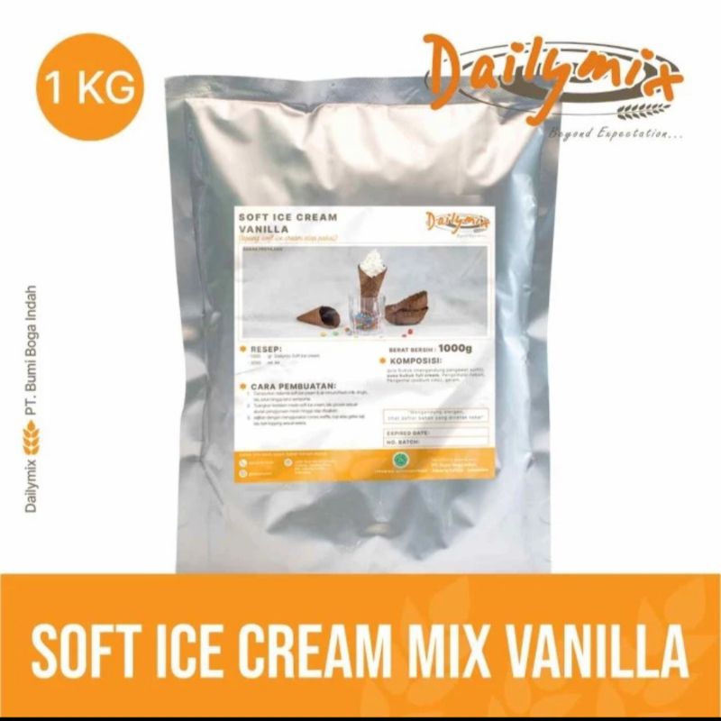 

Bubuk Bahan Soft Ice Cream Vanilla Siap Pakai 1000 Gram