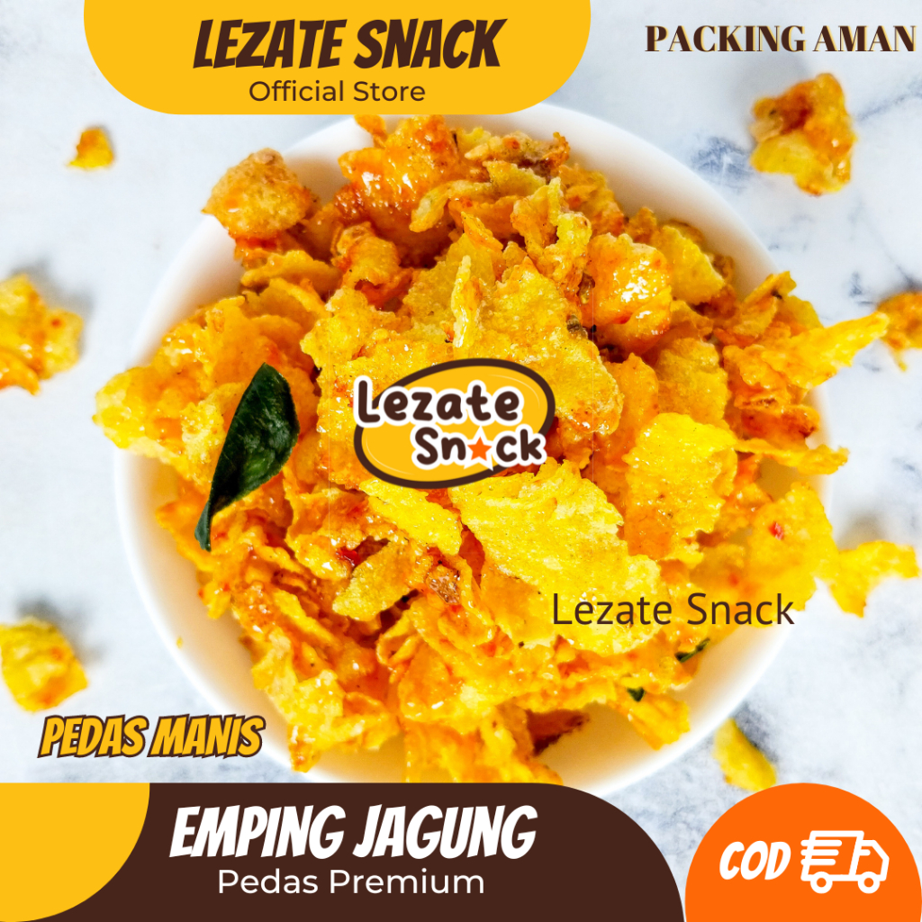 

Emping Jagung Premium 250GR Pedas Manis Daun Jeruk Kiloan Murah Rasa Jagung Geprek Lezate Snack Food Keripik Crispy