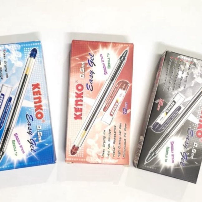 

Terkini Pulpen Kenko Easy Gel 5mm 1pak12pcs