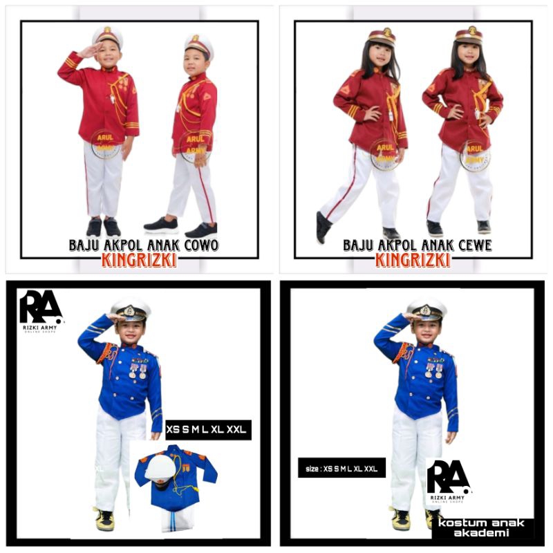 COD BAJU AKPOL ANAK KOSTUM, KARNAVAL BAJU ANAK AKPOL TERBARU