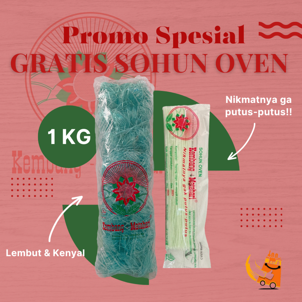 

Sohun Kembang Matahari Biru 1 kg FREE SOHUN OVEN / Soun Lembut dan Kenyal / Soun Khas Indonesia