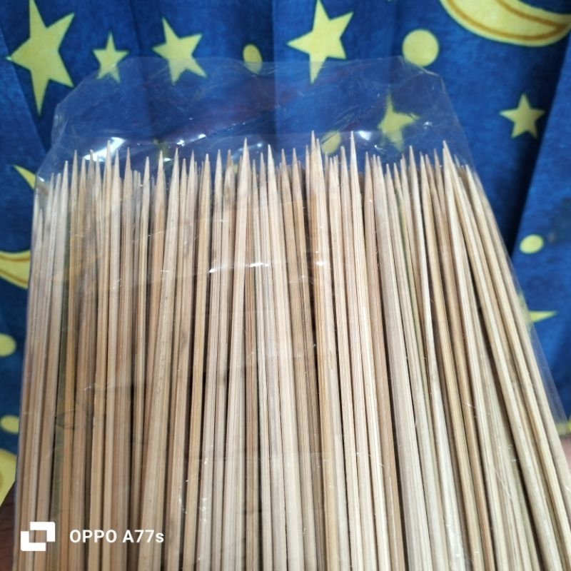 kemasan 250 gram tusuk sate ayam runcing 22 cm isi sekitar 300 biji - tusuk sate runcing - tusuk sat