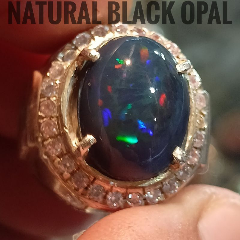 NATURAL BATU KALIMAYA  BLACK OPAL 100% ORIGINAL
