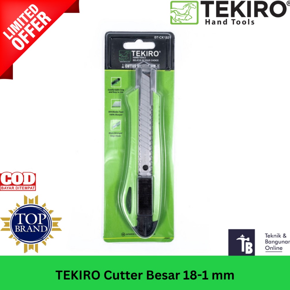 

KODE X77V TEKIRO Pisau Cutter 18mm Cutter Knife 181 mm GTCK1821