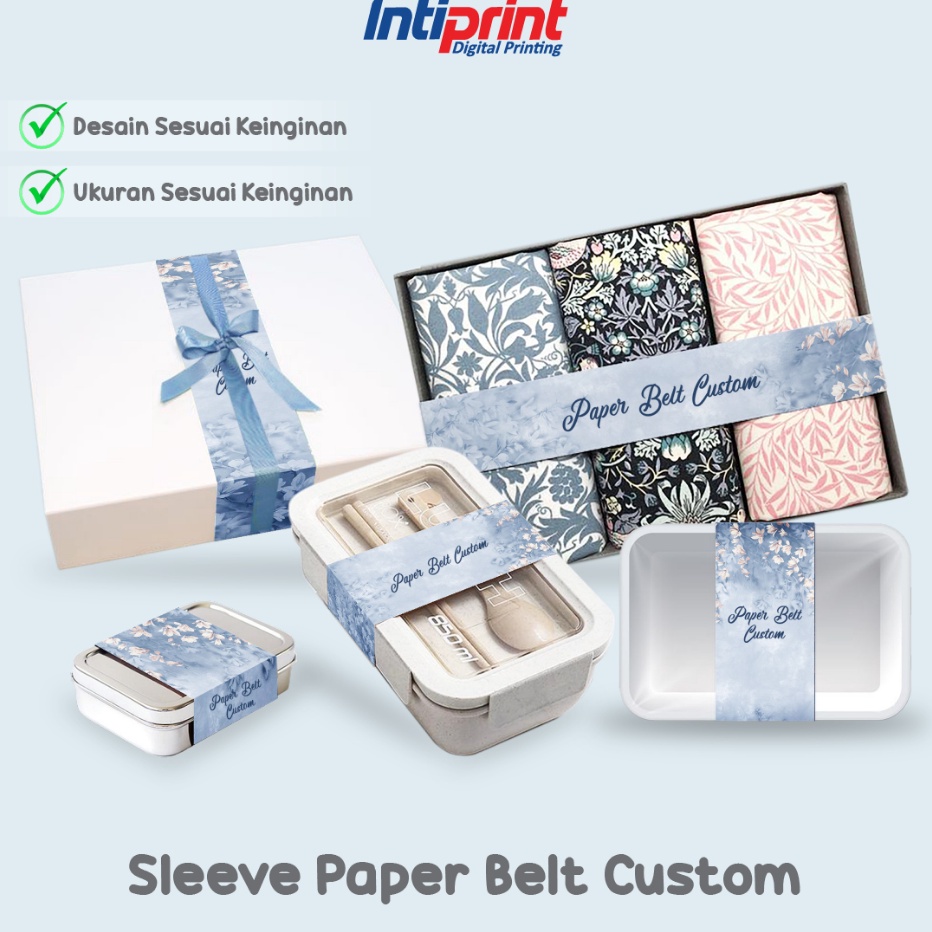 

Hot Cetak Peper Belt Kemasan Custom Desain Paper Sleeve Hampers Custom Ukuran