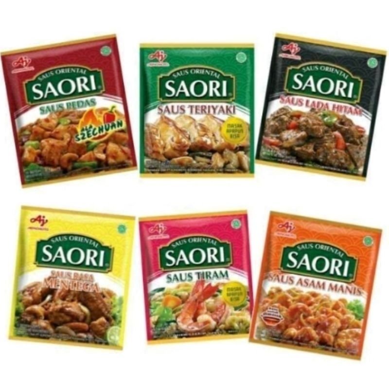 

Saori saus instant sachet 22ml saus tiram teriyaki lada hitam asam manis mentega pedas szechuan terlaris