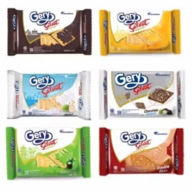 

Gery biskuit salut malkist sweet cheese 100gr - Saluut matcha latte - coconut kelapa - double abon - chocolate coklat