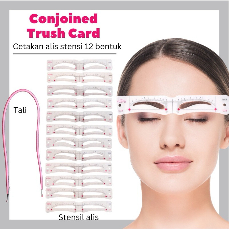 Cetakan Alis 12 Model dan Tali | Eyebrow Template Cetakan Alis Tali 12in1 | Cetakan Alis Tali 12