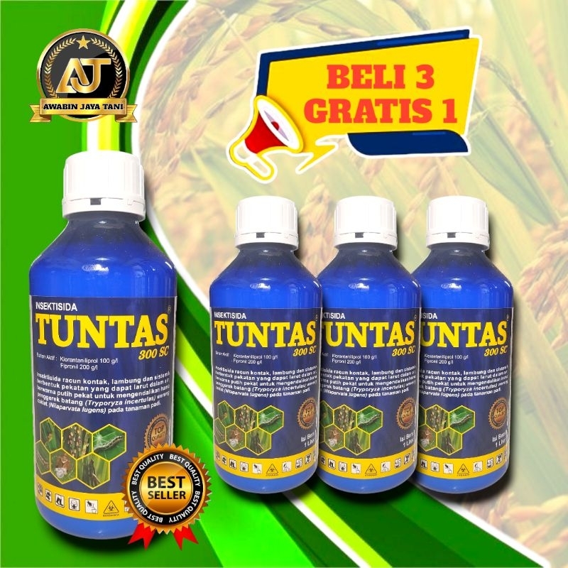 TUNTAS 300SC 1LITER INSEKTISIDA BAHAN AKTIF KLORANTANILIPROL FIPRONIL ABACEL EMAMECTIN