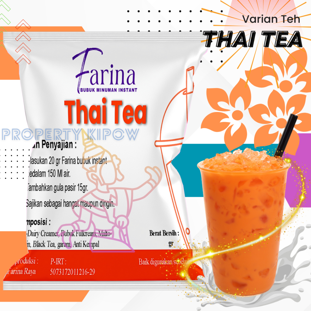 

FARINA Bubuk Minuman Thai Tea - Bubuk Minuman Thai Tea 1kg Plain