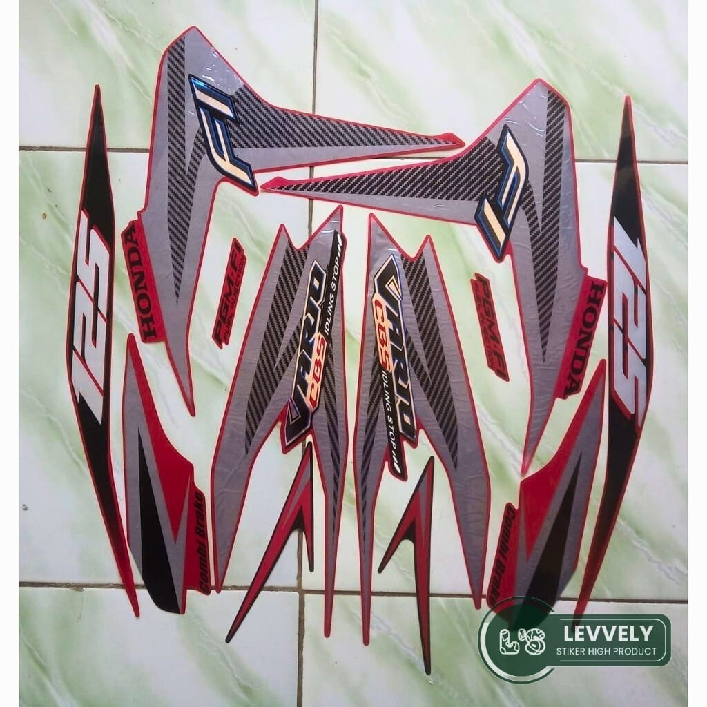 STIKER MOTOR STRIPING HONDA VARIO 125 CBS 2013 MERAH