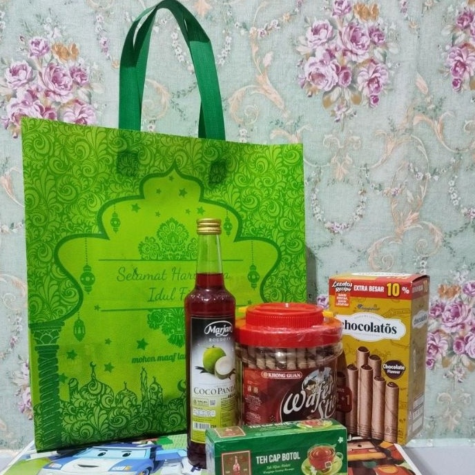 

FG2 Tas lebaran Goodiebag idul fitri uk 38x45 tas hampres 224 12pcs