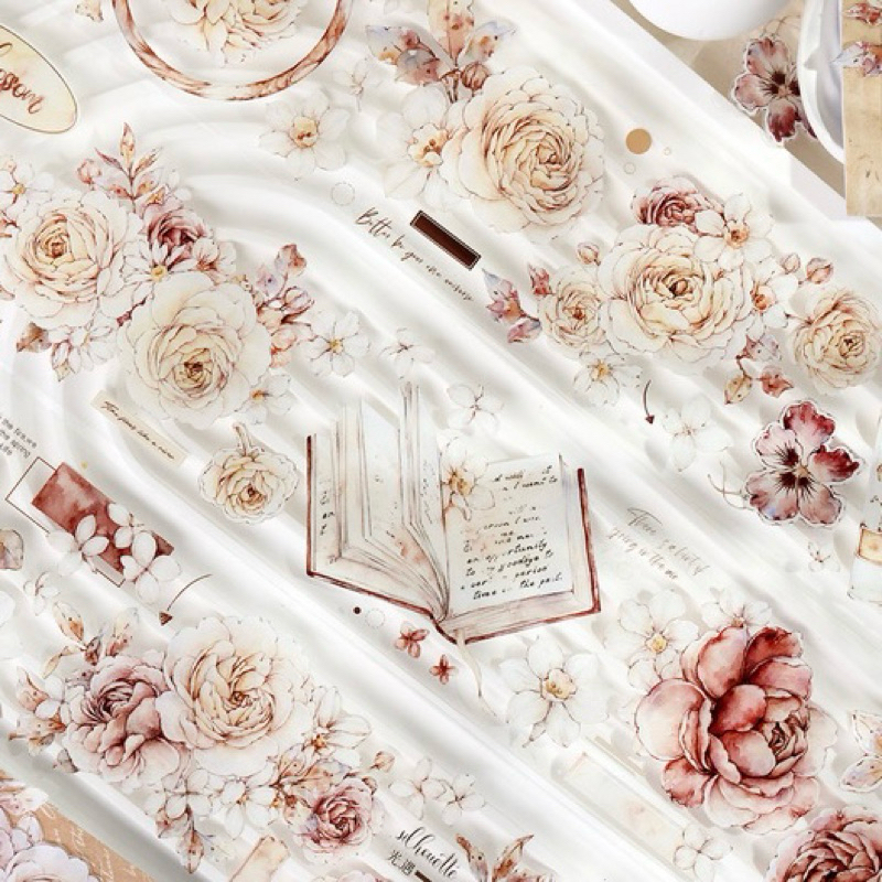 

Little White Washi and PET Tape - Rose . Vintage Dream . OF . Cat Collection . Shadow Film . Flower Girl . Soft Rose . Greenery . Huaxi