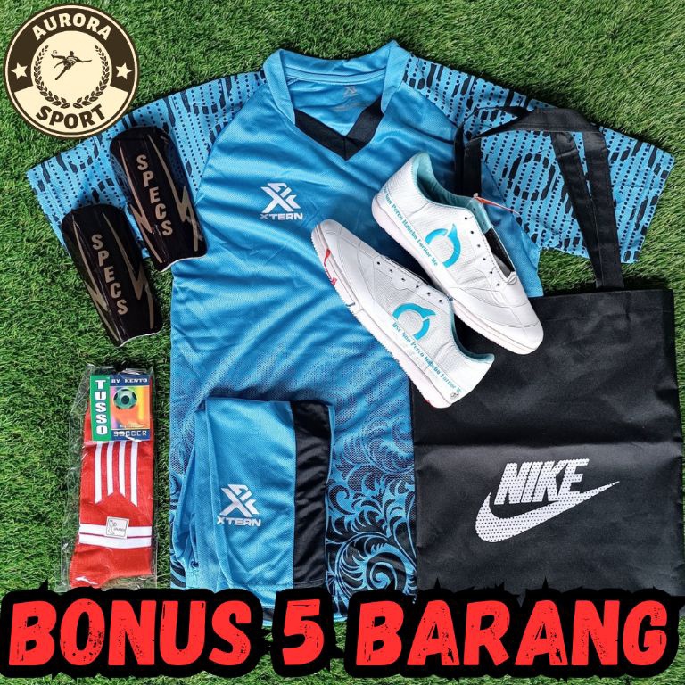 KODE U32A New Arrival JA  Paket Lengkap Hemat Sepatu Futsal Jersey Anak Junior Ortuseight Premium