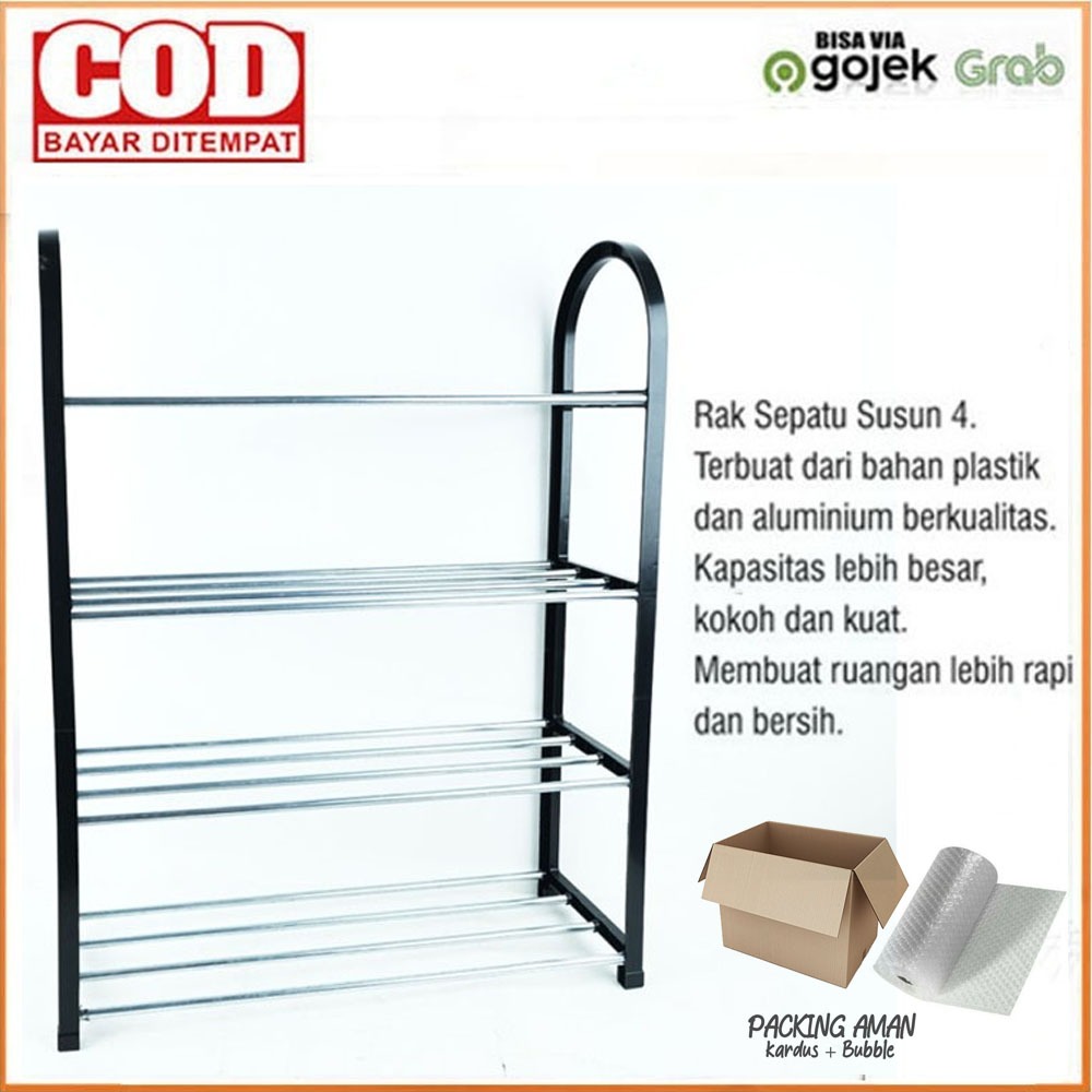 RAK SEPATU GSF 4 SUSUN 4104/RAK SEPATU GSF PLASTIK STAINLESS