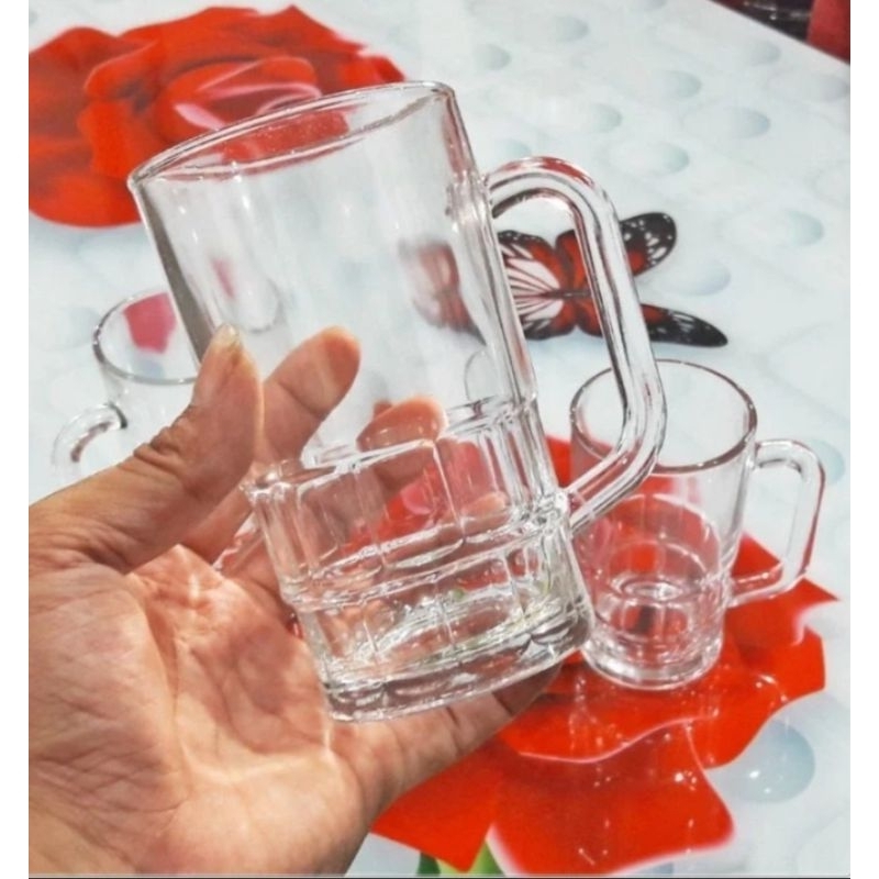termurah gelas kaca bening isi 6 pcs gelas bir