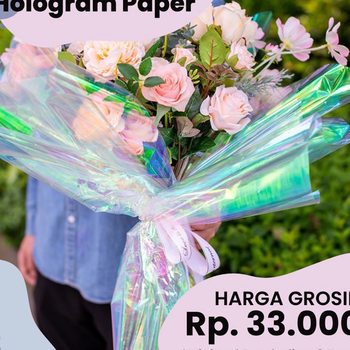 

HJ6 HOLOGRAM TRANSPARENT PAPER 5 X 5 CM Kes bunga Hologram bening 1pack 1 Lembar Plastik OPP Rainbow Unicord Paper Transparent Hologram paper Cellophane Paper Kes bunga Kes Bening Aksesoris Bunga Hologram