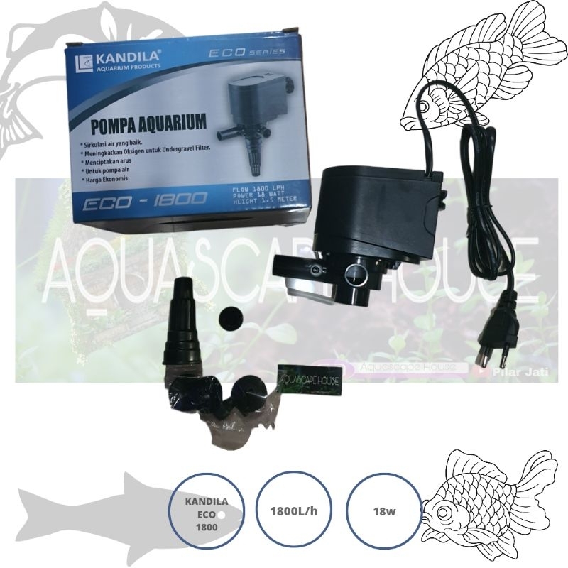 POWER HEAD POMPA AQUARIUM KOLAM KANDILA ECO 1800 1800L/H