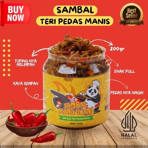 

Sambal Teri Pedas Manis, Kemasan Icip 200gr Best Seller