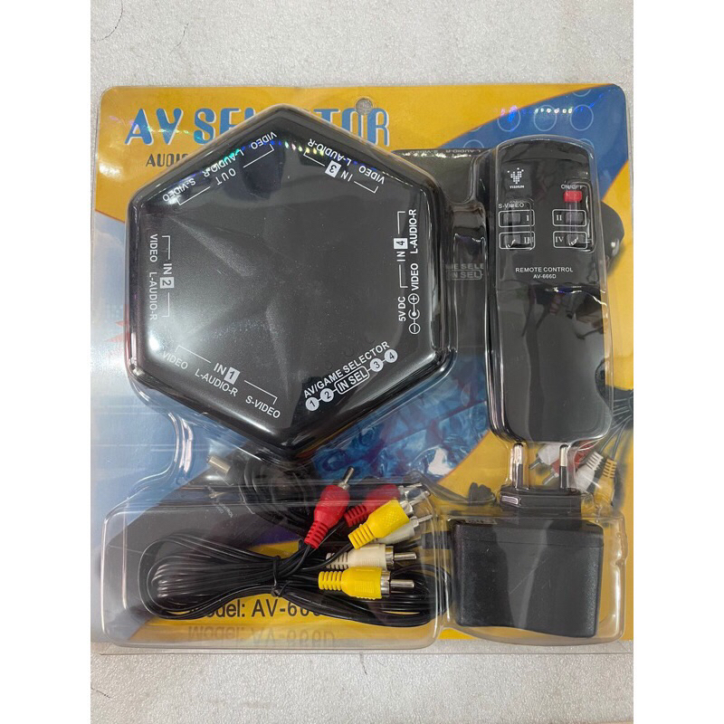 AV TV Selector 4 way Remote AV selektor Tv Switch