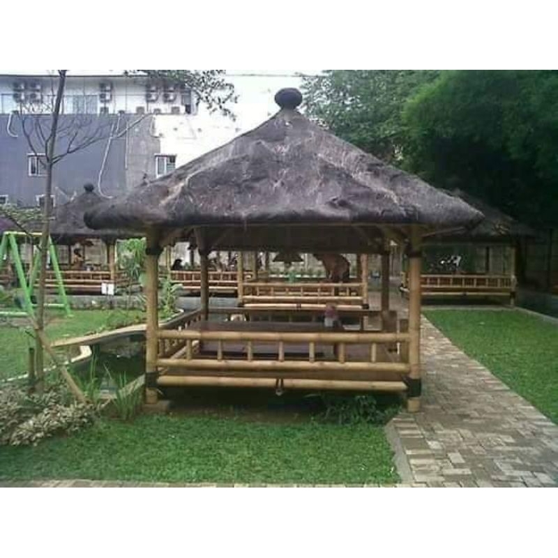 Saung bambu 3 x 4 atap injuk