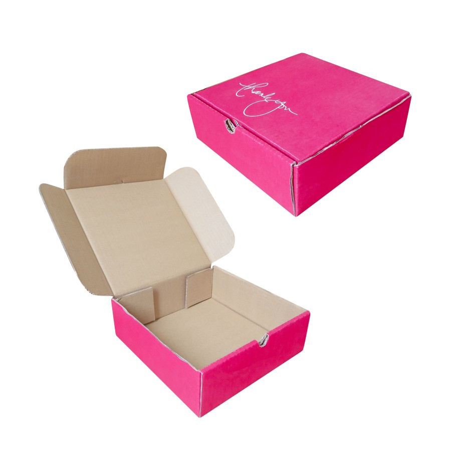 

(5pcs) Box Hampers Kemasan Makanan Brownies Donat Dus 18x18x7cm Motif Merah Thank You