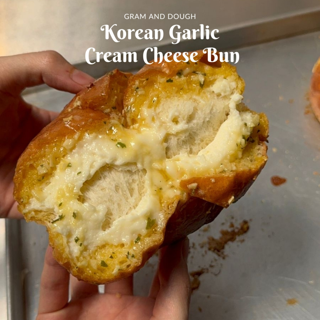 

Korean Garlic Cream Cheese Bun - Gram and Dough